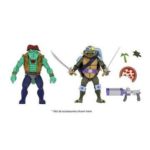 NECA TORTUGAS NINJA PACK 2 FIGURAS LEATHER HEAD & SLASH - 18 CM