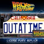 DOCTOR COLLECTOR REGRESO AL FUTURO PLACA MATRICULA DELOREAN "OUTATIME"