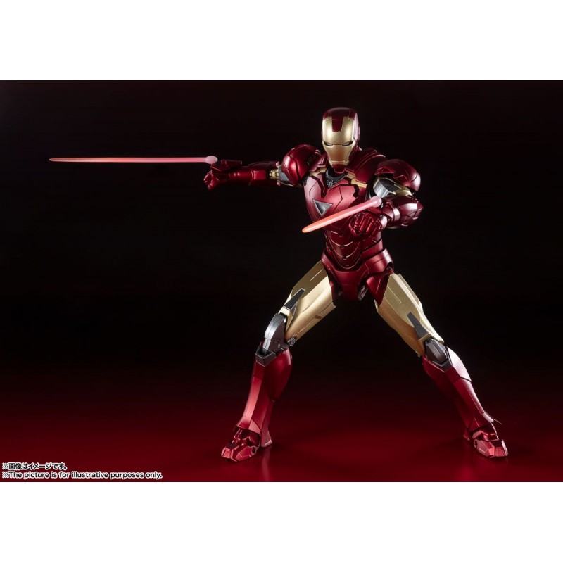 SH Figuarts Tech-On Iron Man, Action Figure 16 Cm, Marvel Avengers, Colore Metallizzato, Frame In Diecast, Accessori Inclusi