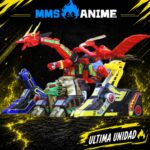 PLAYMATES MIGHTY MORPHIN POWER RANGERS SET 5 COMBINABLES THUNDERZORD + TAZA PERSONALIZADA