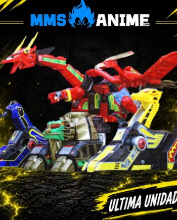 PLAYMATES MIGHTY MORPHIN POWER RANGERS SET 5 COMBINABLES THUNDERZORD + TAZA PERSONALIZADA