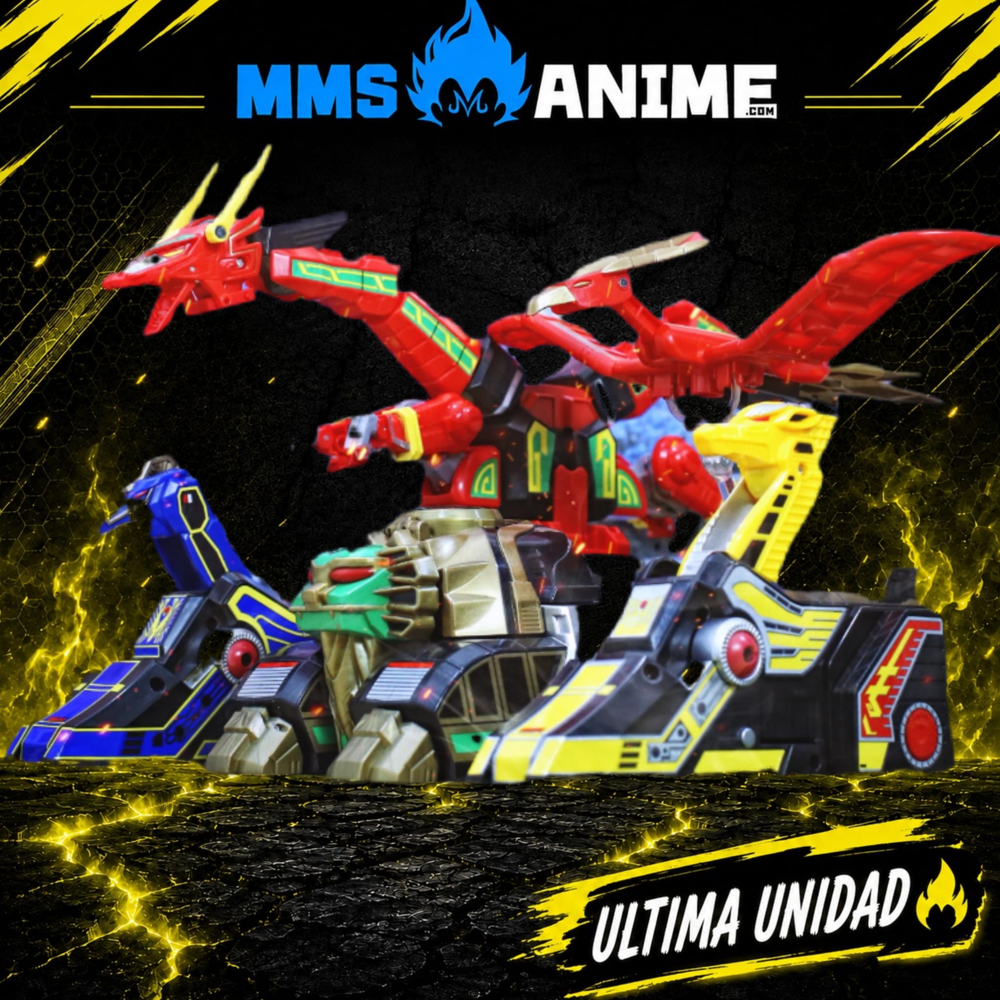 WhatsApp Image 2026-08-29 at 07.59.24 PLAYMATES MIGHTY MORPHIN POWER RANGERS SET 5 COMBINABLES THUNDERZORD + TAZA PERSONALIZADA - Imagen 1