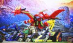 PLAYMATES MIGHTY MORPHIN POWER RANGERS SET 5 COMBINABLES THUNDERZORD + TAZA PERSONALIZADA - Imagen 4